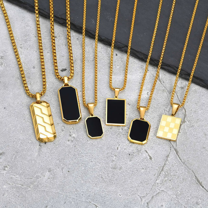 colliers-pendentif-rectangle-acier-inoxydable-dore-noir-packshot