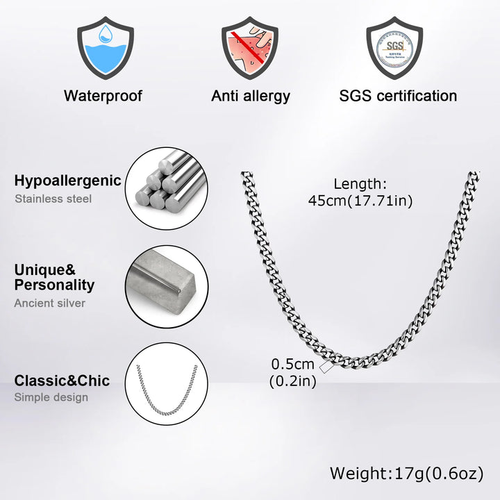 collier-chaine-cubaine-acier-inoxydable-caracteristiques-techniques