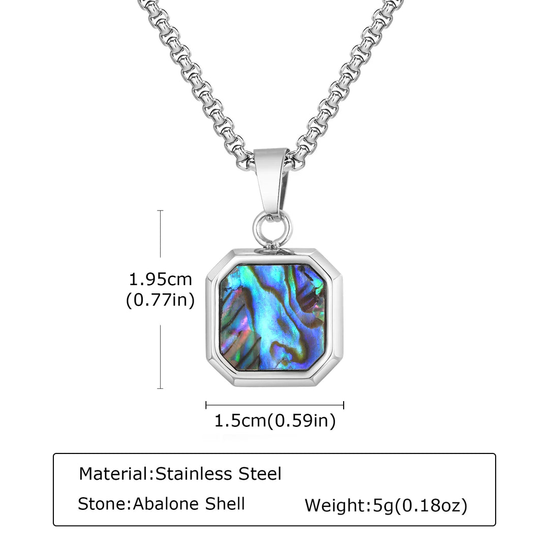 Collier Pendentif Pierre – Acier Inoxydable | Style Moderne