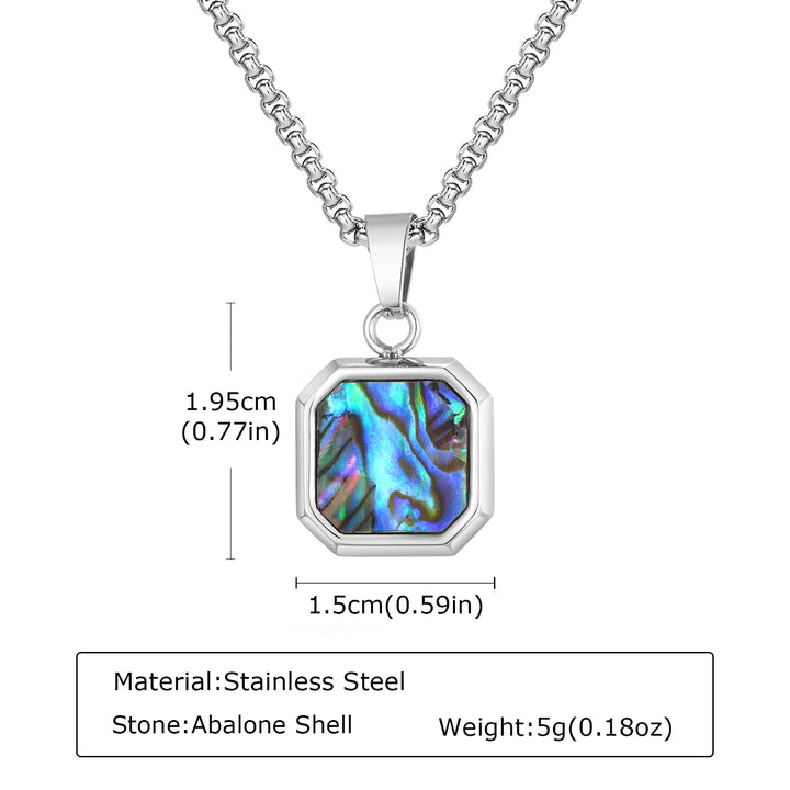 Collier Pendentif Pierre – Acier Inoxydable | Style Moderne